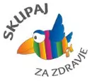 Logotip programa Skupaj za zdravje z barvitim ptičkom in napisom 'Skupaj za zdravje'.