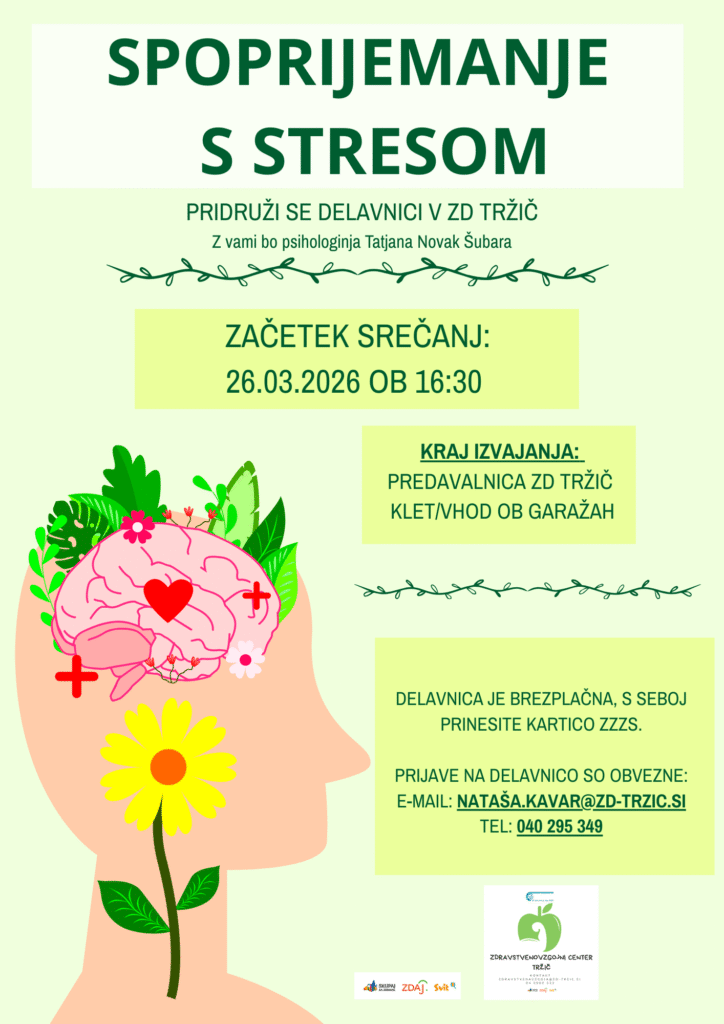 spoprijemanje s stresom, vabilo na delavnico, na fotografiji zaviti možgani, rumena roža 