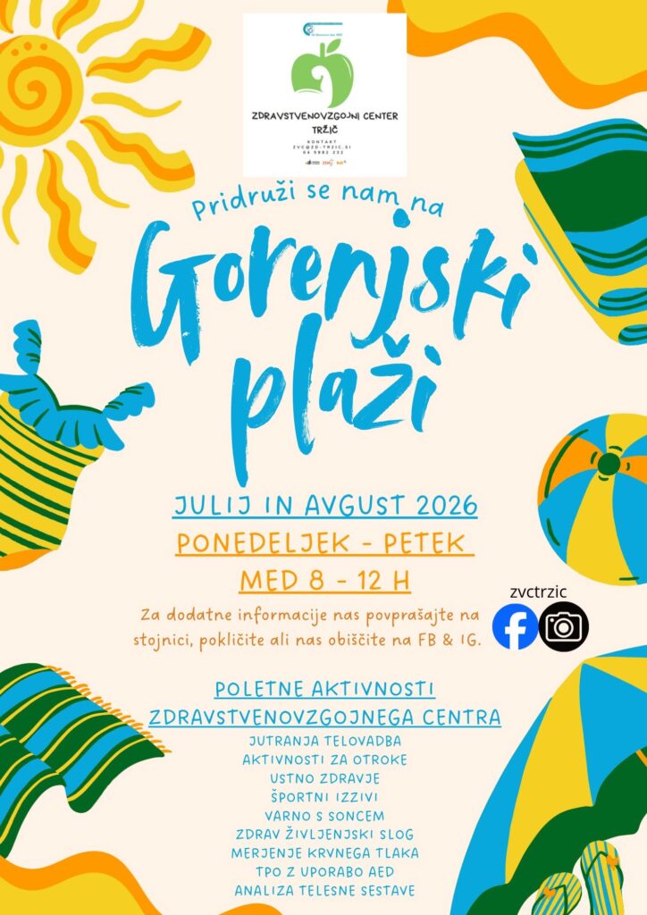 vabilo na gorenjsko plažo, aktivnosti